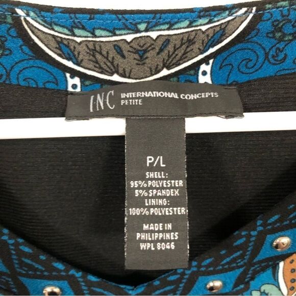 INC International Concepts Paisley Print Studded Wear to Work Dress size large - Picture 4 of 7